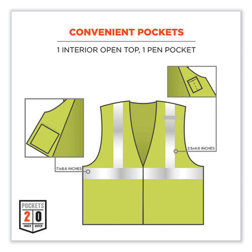 Glowear 8260frhl Class 2 Fr Safety Hook And Loop Vest, Modacrylic/kevlar, Large/x-large, Lime, Ships In 1-3 Business Days