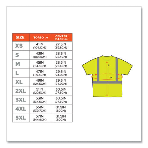 Glowear 8289 Class 2 Hi-vis T-shirt, Polyester, Lime, Large, Ships In 1-3 Business Days