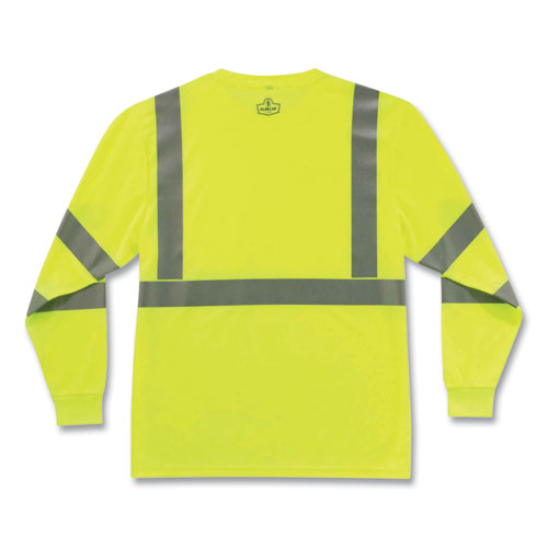 Glowear 8391 Class 3 Hi-vis Long Sleeve Shirt, Polyester, Lime, X-large, Ships In 1-3 Business Days