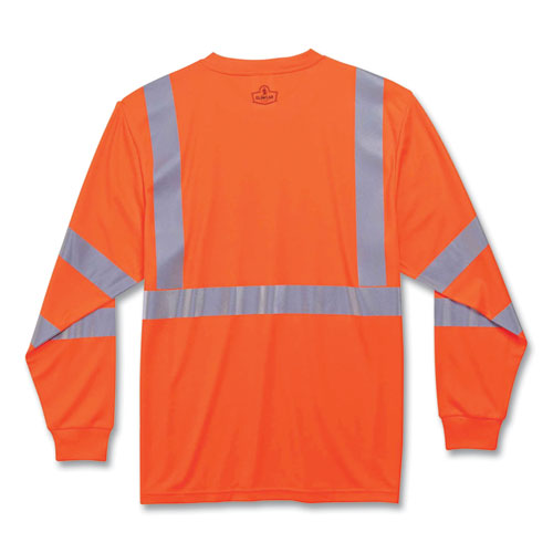 Glowear 8391 Class 3 Hi-vis Long Sleeve Shirt, Polyester, Orange, 4x-large, Ships In 1-3 Business Days