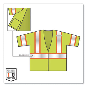 Glowear 8330z Class 3 Two-tone Zipper Vest, Polyester, 2x-large/3x-large, Lime, Ships In 1-3 Business Days