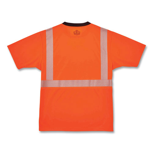 Glowear 8280bk Class 2 Performance T-shirt With Black Bottom, Polyester, X-large, Orange, Ships In 1-3 Business Days