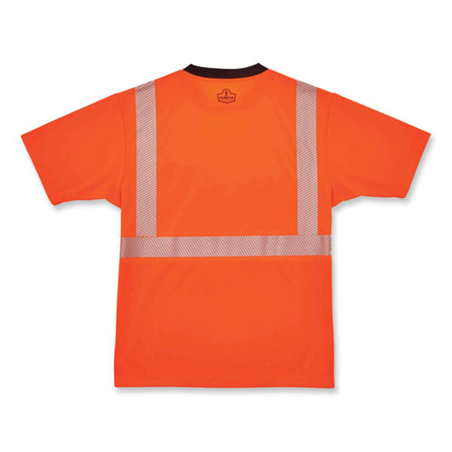 Glowear 8280bk Class 2 Performance T-shirt With Black Bottom, Polyester, 3x-large, Orange, Ships In 1-3 Business Days