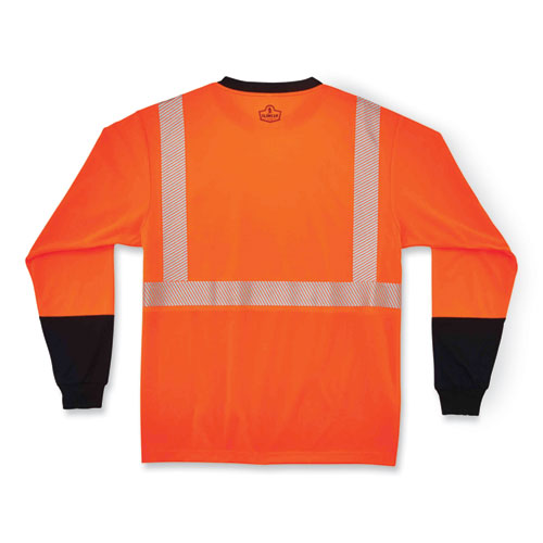 Glowear 8281bk Class 2 Long Sleeve Shirt With Black Bottom, Polyester, 4x-large, Orange, Ships In 1-3 Business Days