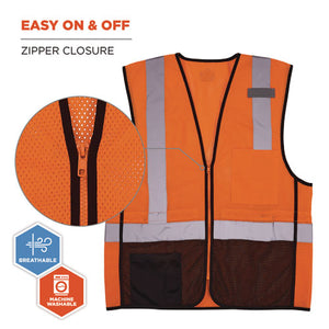 Glowear 8210z Hi-vis Class 2 Mesh Vest, 2x-large To 3x-large, Orange, Ships In 1-3 Business Days