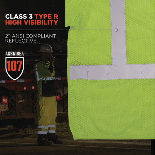 Glowear 8315ba Class 3 Hi-vis Breakaway Safety Vest, Large To X-large, Lime, Ships In 1-3 Business Days