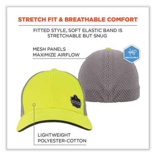 Glowear 8931 Reflective Stretch-fit Hat, Cotton/polyester, Ergodyne Logo, Large/xl, Hi-vis Lime, Ships In 1-3 Business Days