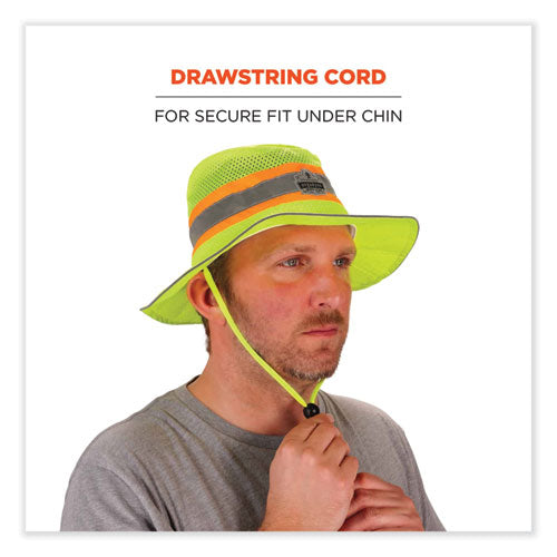 Glowear 8935 Hi-vis Ranger Sun Hat, Polyester, 2x-large/3x-large, Lime, Ships In 1-3 Business Days