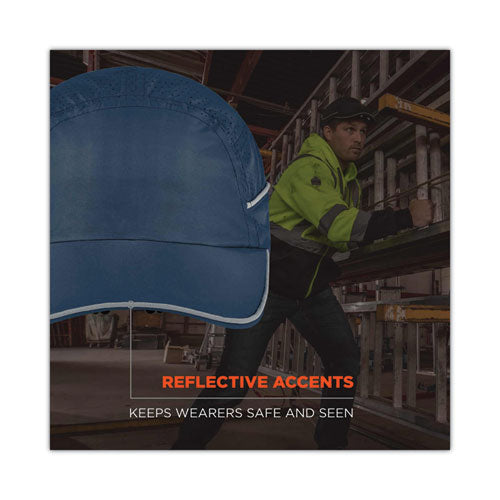 Skullerz 8965 Lightweight Bump Cap Hat With Led Lighting, Long Brim, Navy, Ships In 1-3 Business Days