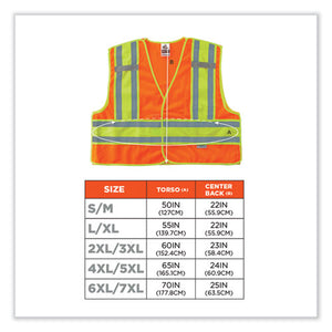 Glowear 8245psv Class 2 Public Safety Vest, Polyester, 4x-large/5x-large, Orange, Ships In 1-3 Business Days