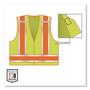 Glowear 8245psv Class 2 Public Safety Vest, Polyester, 4x-large/5x-large, Lime, Ships In 1-3 Business Days