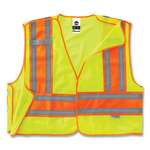 Glowear 8245psv Class 2 Public Safety Vest, Polyester, 4x-large/5x-large, Lime, Ships In 1-3 Business Days