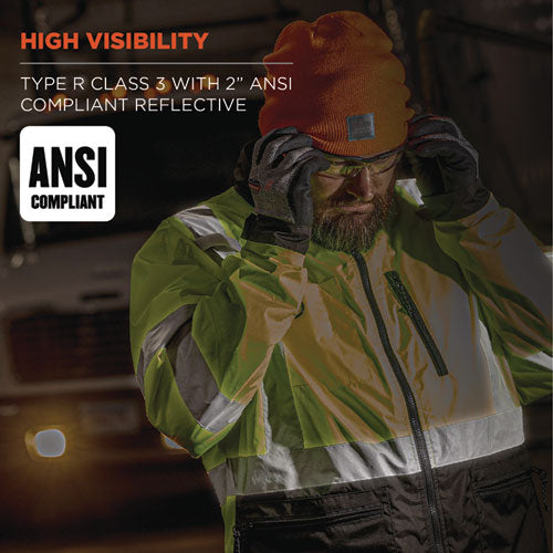 Glowear 8351 Class 3 Hi-vis Windbreaker Water-resistant Jacket, Large, Orange, Ships In 1-3 Business Days