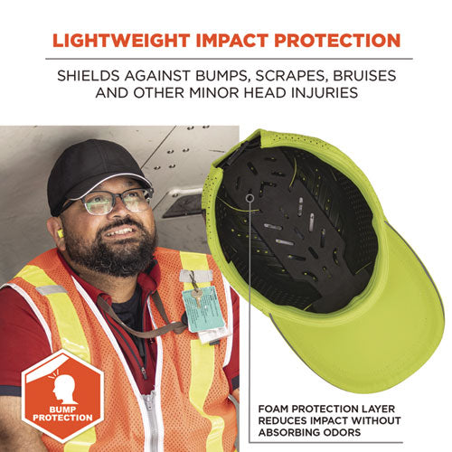 Skullerz 8947 Lightweight Baseball Hat and Bump Cap Insert, X-Small/Small, Lime, Ships in 1-3 Business Days