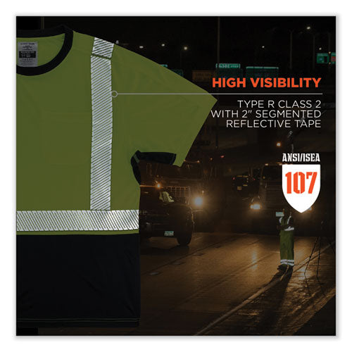 Glowear 8283bk Class 2 Lightweight Performance Hi-vis T-shirt, Polyester, 2x-large, Lime, Ships In 1-3 Business Days