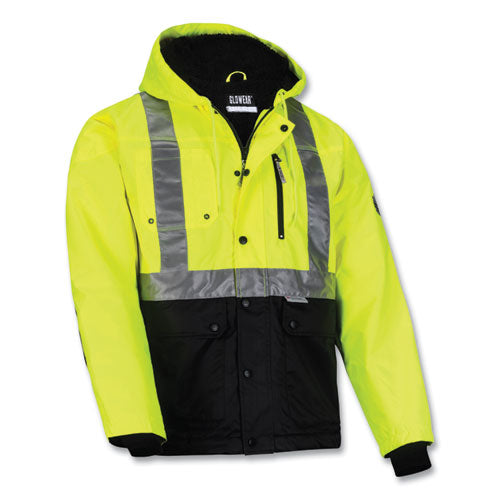 Glowear 8275 Class 2 Heavy-duty Hi-vis Workwear Sherpa Lined Jacket, X-large, Lime, Ships In 1-3 Business Days