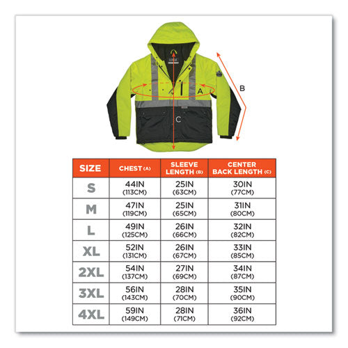 Glowear 8275 Class 2 Heavy-duty Hi-vis Workwear Sherpa Lined Jacket, X-large, Lime, Ships In 1-3 Business Days