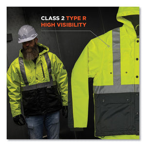 Glowear 8275 Class 2 Heavy-duty Hi-vis Workwear Sherpa Lined Jacket, X-large, Lime, Ships In 1-3 Business Days