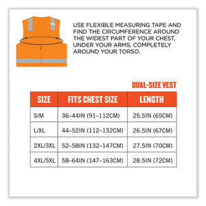 Glowear 8249z Class 2 Economy Surveyors Zipper Vest, Polyester, 4x-large/5x-large, Orange, Ships In 1-3 Business Days