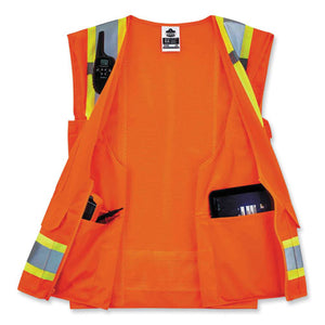 Glowear 8248z Class 2 Two-tone Surveyors Zipper Vest, Polyester, Large/x-large, Orange, Ships In 1-3 Business Days