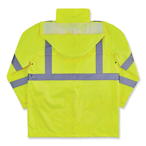 Glowear 8366 Class 3 Lightweight Hi-vis Rain Jacket, Polyester, 5x-large, Lime, Ships In 1-3 Business Days