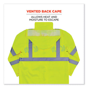 Glowear 8366 Class 3 Lightweight Hi-vis Rain Jacket, Polyester, 5x-large, Lime, Ships In 1-3 Business Days