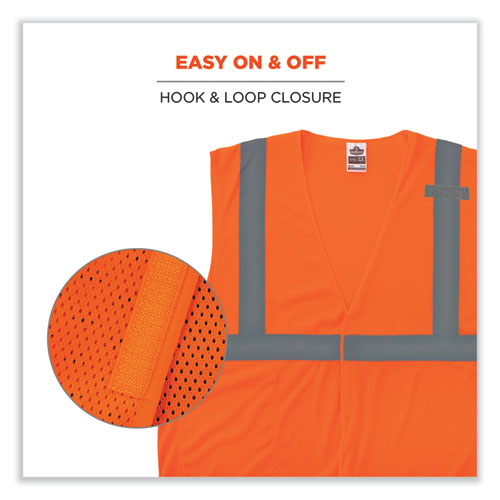 Glowear 8210hl-s Single Size Class 2 Economy Mesh Vest, Polyester, 3x-large, Orange, Ships In 1-3 Business Days