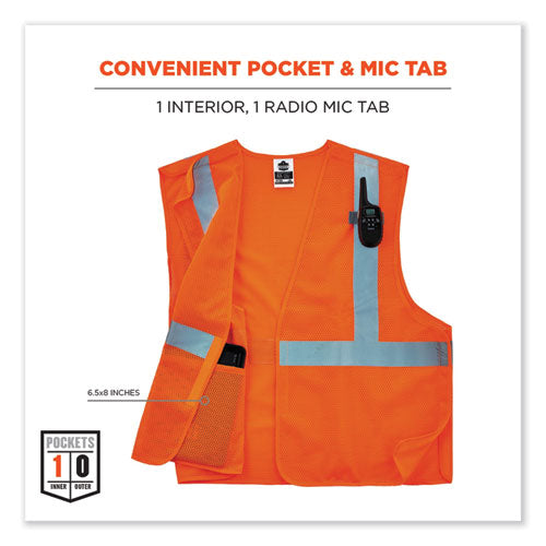 Glowear 8215ba-s Single Size Class 2 Economy Breakaway Mesh Vest, Polyester, Large, Orange, Ships In 1-3 Business Days