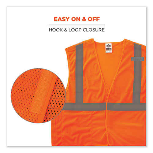 Glowear 8215ba-s Single Size Class 2 Economy Breakaway Mesh Vest, Polyester, Large, Orange, Ships In 1-3 Business Days