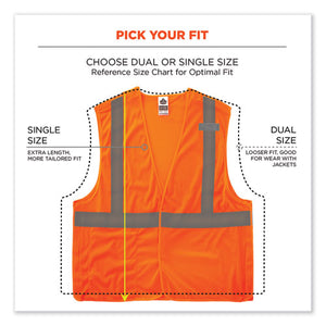 Glowear 8215ba-s Single Size Class 2 Economy Breakaway Mesh Vest, Polyester, Large, Orange, Ships In 1-3 Business Days