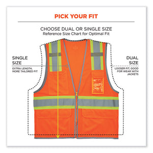 Glowear 8246z-s Single Size Class 2 Two-tone Mesh Vest, Polyester, 2x-large, Orange, Ships In 1-3 Business Days