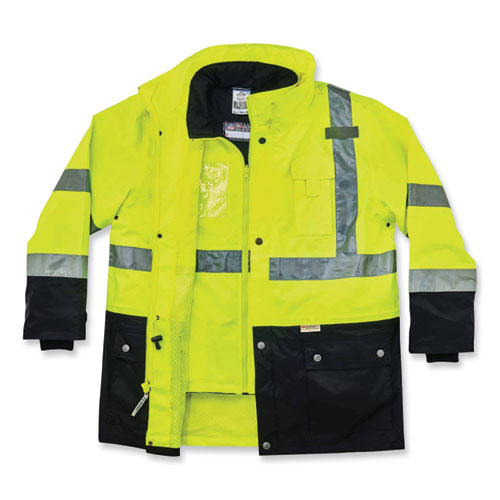 Glowear 8388 Class 3/2 Hi-vis Thermal Jacket Kit, Large, Lime, Ships In 1-3 Business Days