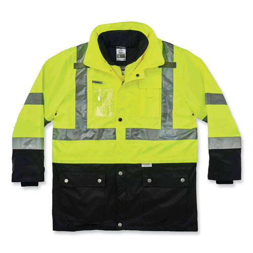 Glowear 8388 Class 3/2 Hi-vis Thermal Jacket Kit, 5x-large, Lime, Ships In 1-3 Business Days