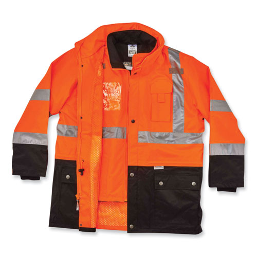 Glowear 8388 Class 3/2 Hi-vis Thermal Jacket Kit, 5x-large, Orange, Ships In 1-3 Business Days