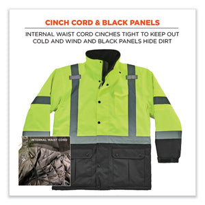 Glowear 8384 Class 3 Hi-vis Quilted Thermal Parka, Large, Lime, Ships In 1-3 Business Days