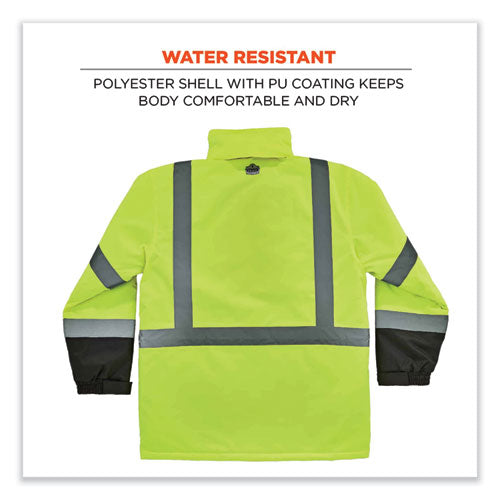 Glowear 8384 Class 3 Hi-vis Quilted Thermal Parka, Large, Lime, Ships In 1-3 Business Days