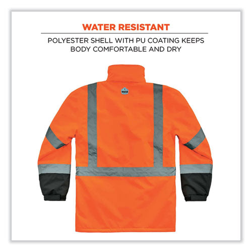 Glowear 8384 Class 3 Hi-vis Quilted Thermal Parka, 3x-large, Orange, Ships In 1-3 Business Days