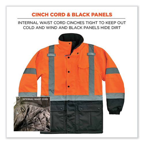 Glowear 8384 Class 3 Hi-vis Quilted Thermal Parka, 3x-large, Orange, Ships In 1-3 Business Days