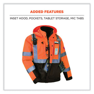Glowear 8381 Class 3 Hi-vis 4-in-1 Quilted Bomber Jacket, Orange, Medium, Ships In 1-3 Business Days