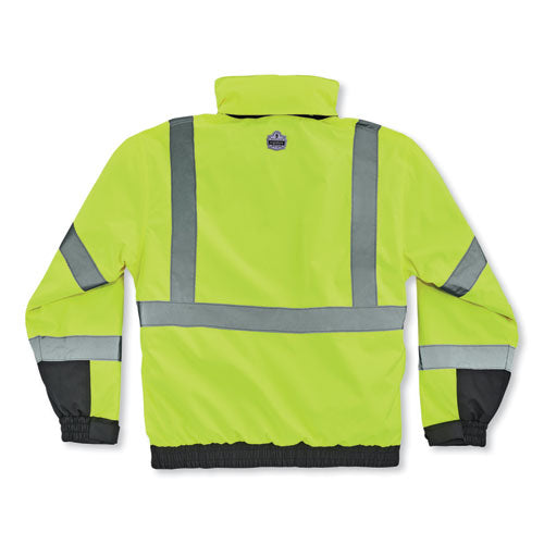 Glowear 8381 Class 3 Hi-vis 4-in-1 Quilted Bomber Jacket, Lime, 5x-large, Ships In 1-3 Business Days