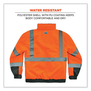 Glowear 8377 Class 3 Hi-vis Quilted Bomber Jacket, Orange, 2x-large, Ships In 1-3 Business Days