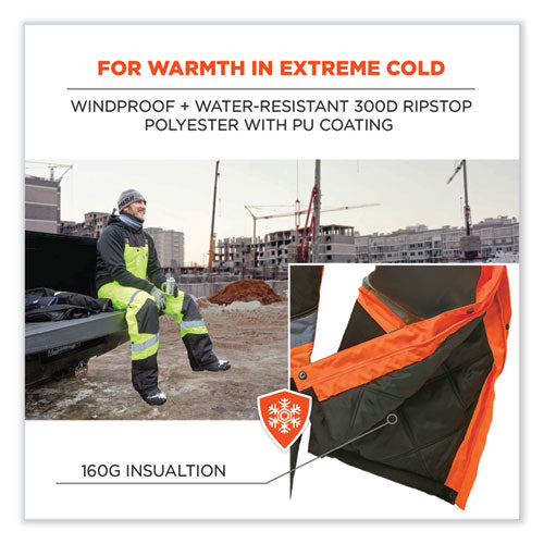 Glowear 8928 Class E Hi-vis Insulated Bibs, 5x-large, Orange, Ships In 1-3 Business Days