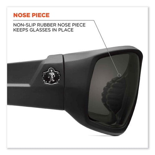 Skullerz Odin Safety Glasses, Matte Black Nylon Impact Frame, Anti-fog Smoke Polycarbonate Lens, Ships In 1-3 Business Days