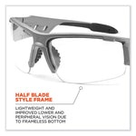 Load image into Gallery viewer, Skullerz Dagr Safety Glasses, Matte Gray Nylon Impact Frame, Anti-fog Clear Polycarbonate Lens, Ships In 1-3 Business Days
