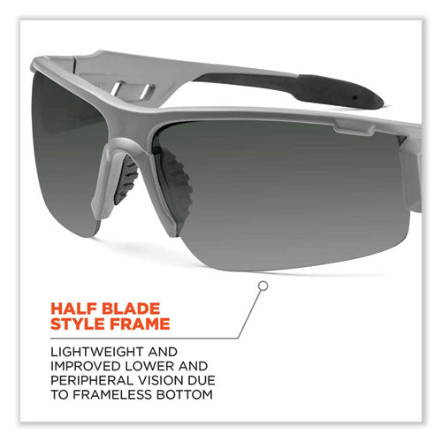 Skullerz Dagr Safety Glasses, Matte Gray Nylon Impact Frame, Polarized Smoke Polycarbonate Lens, Ships In 1-3 Business Days