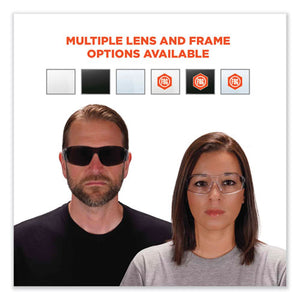 Skullerz Saga Frameless Safety Glasses, Black Nylon Impact Frame, Anti-fog Smoke Polycarb Lens, Ships In 1-3 Business Days