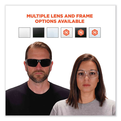 Skullerz Vali Frameless Safety Glasses, Black Nylon Impact Frame, Anti-fog Clear Polycarb Lens, Ships In 1-3 Business Days