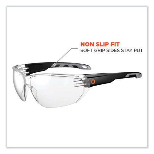 Skullerz Vali Frameless Safety Glasses, Black Nylon Impact Frame, Anti-fog Clear Polycarb Lens, Ships In 1-3 Business Days