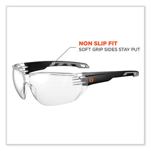 Skullerz Vali Frameless Safety Glasses, Black Nylon Impact Frame, Anti-fog Clear Polycarb Lens, Ships In 1-3 Business Days