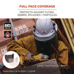 Load image into Gallery viewer, Skullerz 8998 Anti-scratch/anti-fog Face Shield Replacement For Full Brim Hard Hat, Smoke Lens, Ships In 1-3 Business Days
